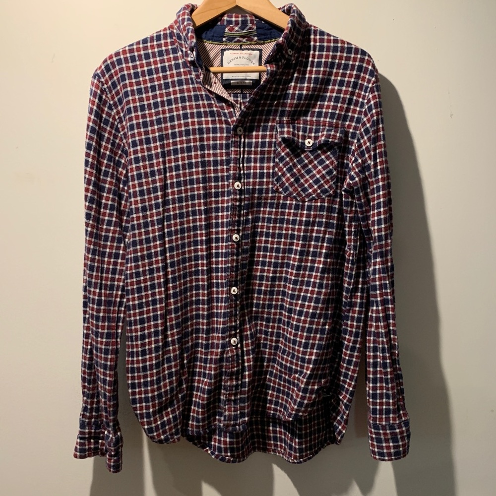 Denim & Flower Flannel Button Down